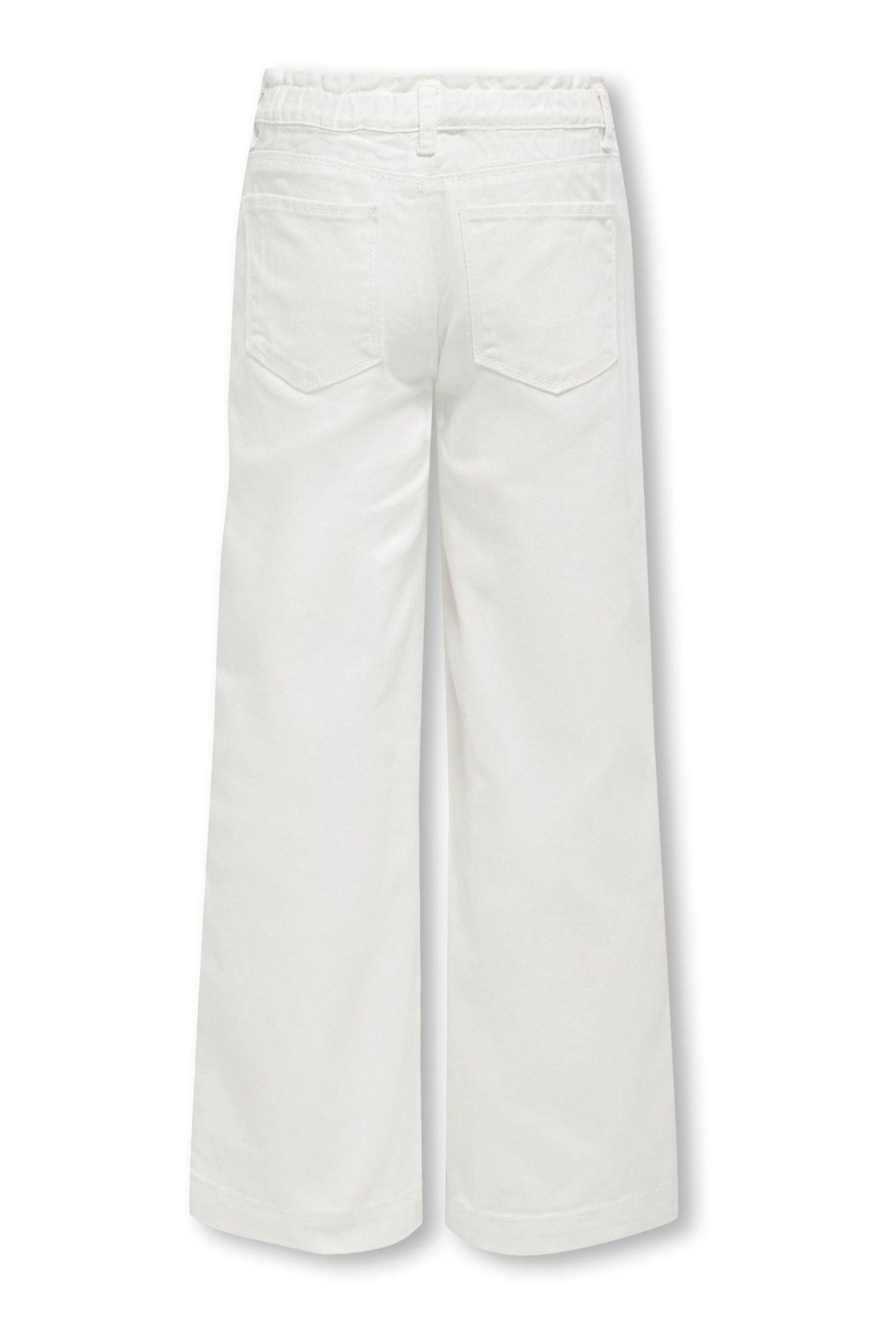 ONLY KIDS Wide Leg Adjustable Waist White Jeans - Image 2 of 2