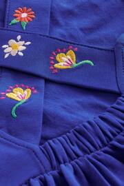 Boden Blue Jersey Embroidered Cross-Back Dress - Image 3 of 3