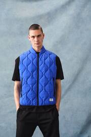 HUGO Water Repellent Diamond Quilted Logo Patch Gilet - Image 4 of 6