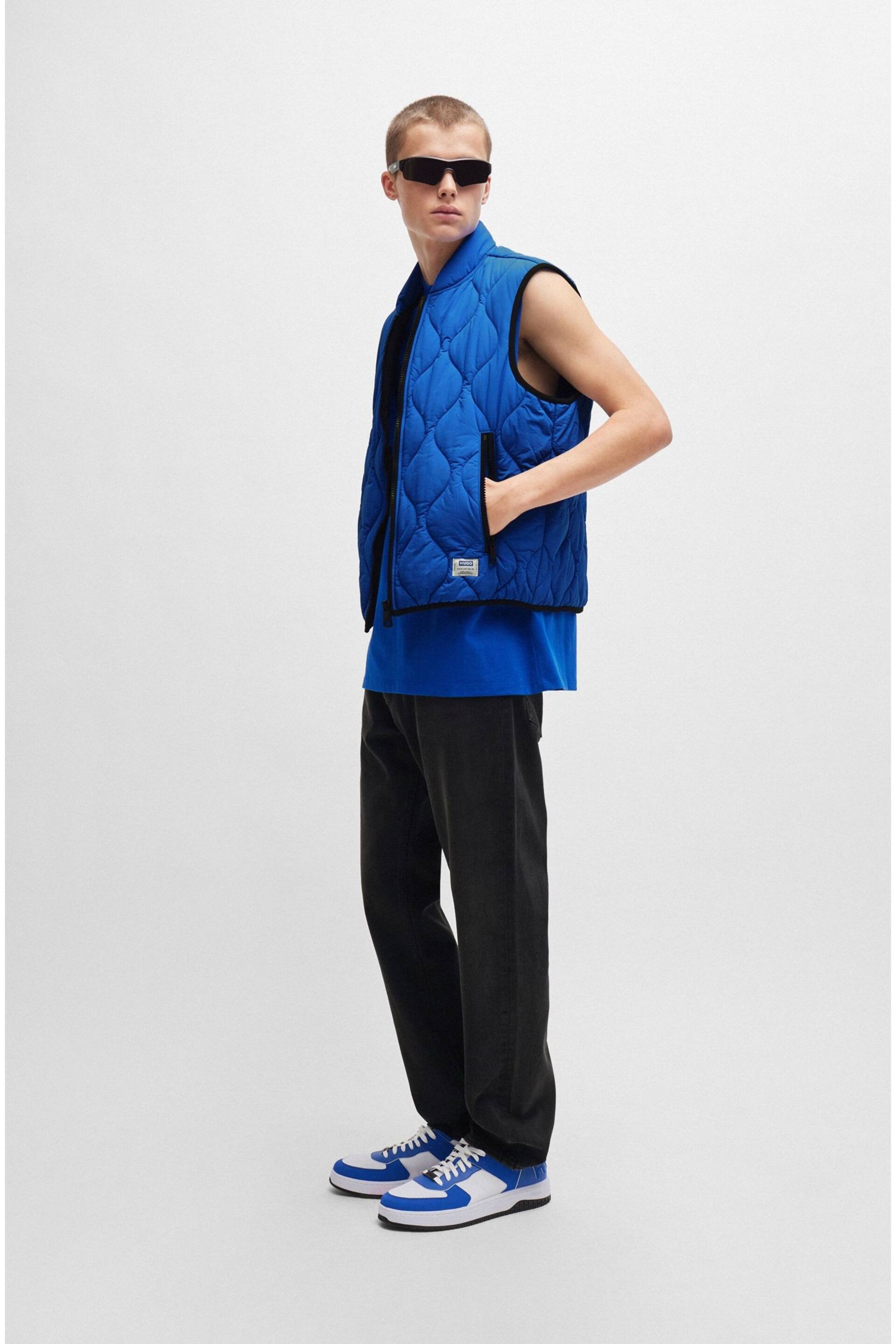 HUGO Water Repellent Diamond Quilted Logo Patch Gilet - Image 6 of 6