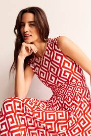 Boden Red Rebecca Jersey Midi Tea Dress - Image 1 of 5