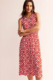 Boden Red Rebecca Jersey Midi Tea Dress - Image 2 of 5