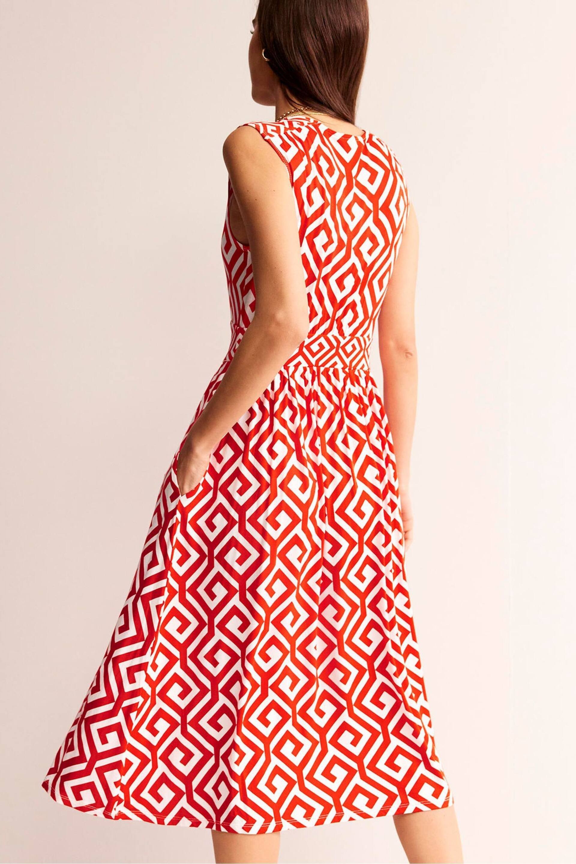 Boden Red Rebecca Jersey Midi Tea Dress - Image 4 of 5