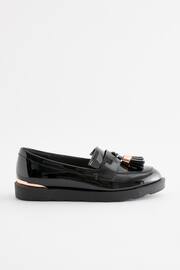 Black Rose Gold Standard Fit (F) School Tassel Loafers - Image 2 of 5
