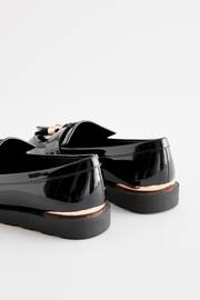 Black Rose Gold Standard Fit (F) School Tassel Loafers - Image 5 of 5