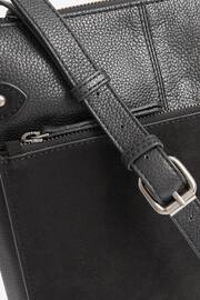 Black Leather Pocket Messenger Bag - Image 5 of 5