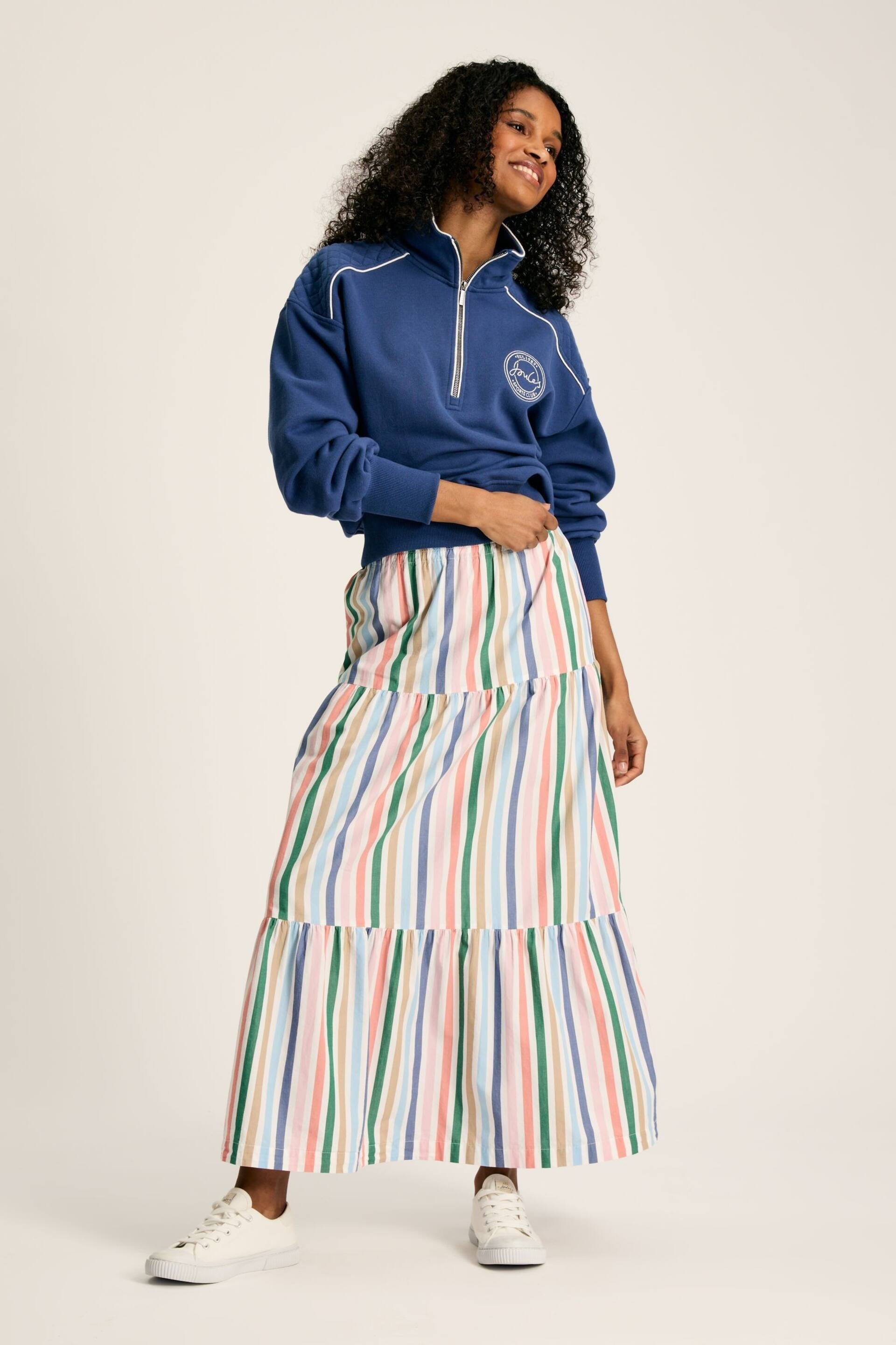 Joules Cynthia Stripe Tiered Co-ord Skirt - Image 5 of 8