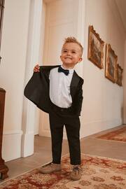 Black Velvet 2pc Blazer, Shirt, Trousers & Bow Tie Set (3mths-9yrs) - Image 2 of 8