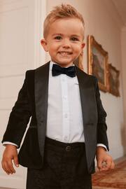 Black Velvet 2pc Blazer, Shirt, Trousers & Bow Tie Set (3mths-9yrs) - Image 3 of 8