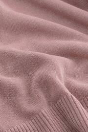 Blush Pink Tipped Linen Polo Long Sleeve Jumper - Image 6 of 6