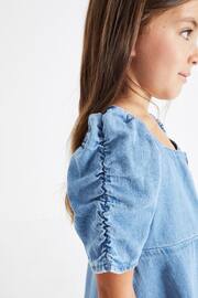 Blue Denim Ruched Sleeve Tea Dress (3-16yrs) - Image 3 of 5