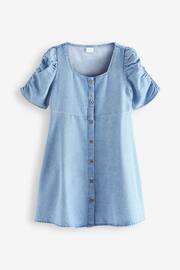 Blue Denim Ruched Sleeve Tea Dress (3-16yrs) - Image 4 of 5