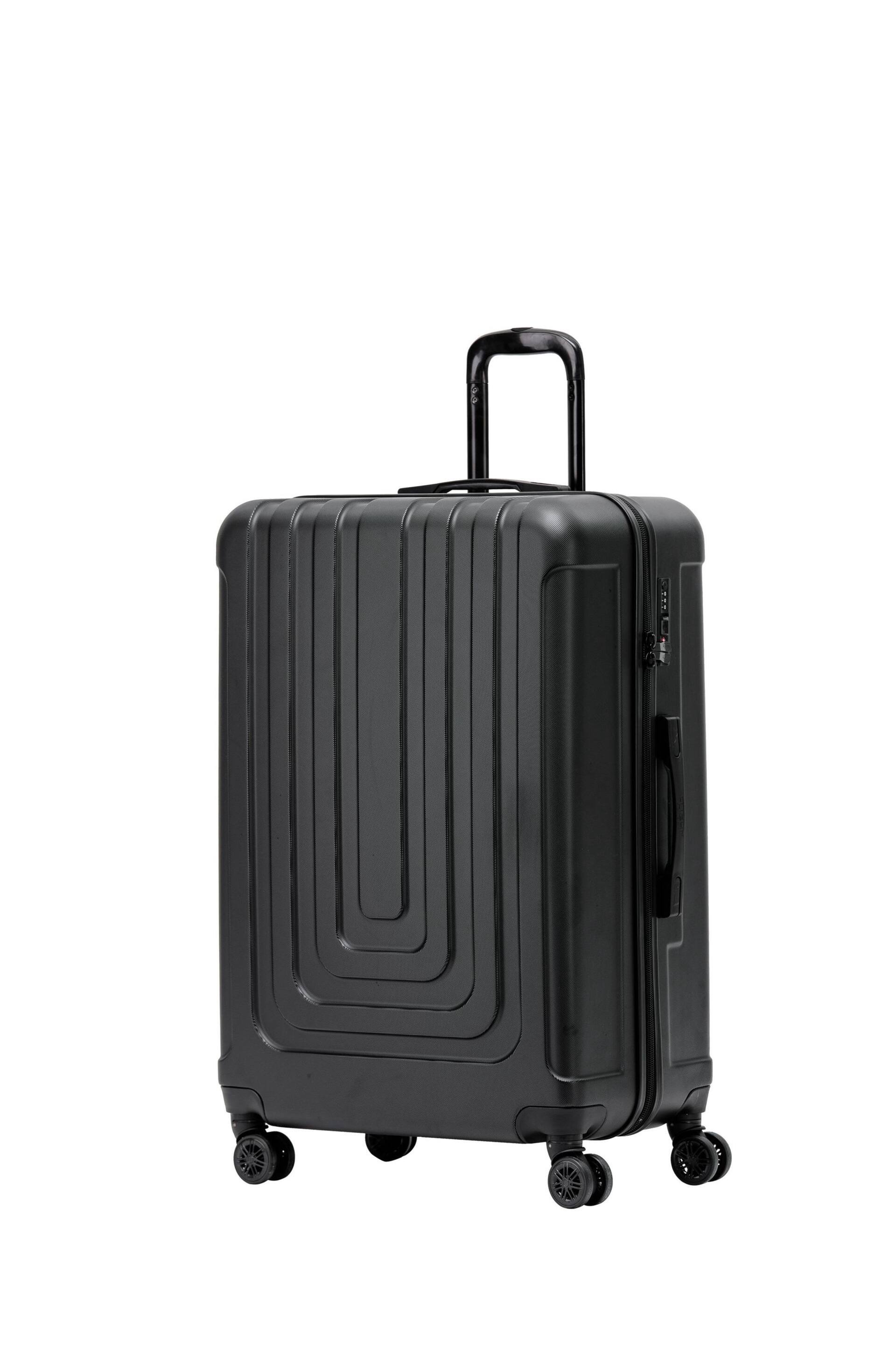 Flight Knight Large Hardcase Lightweight Check-In Black Suitcase With 4 Wheels - Image 1 of 3