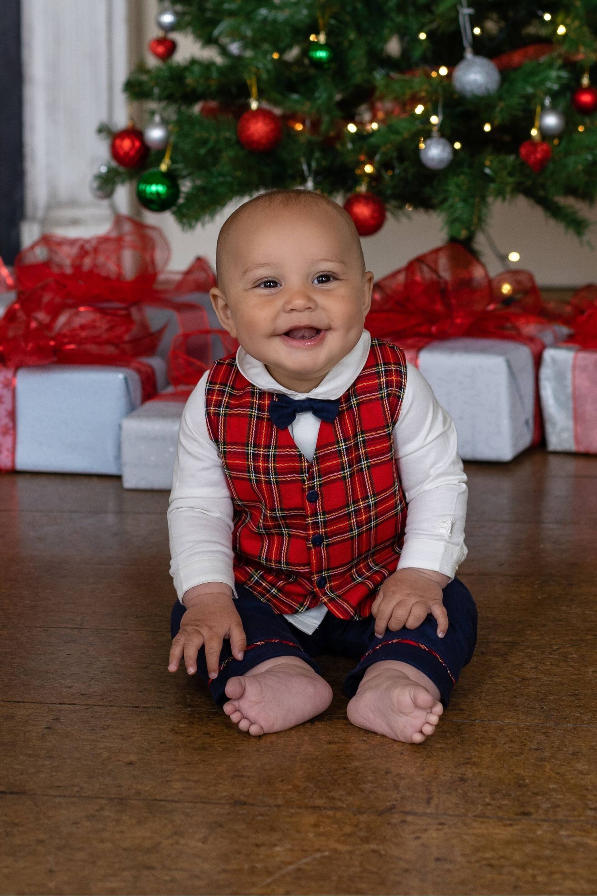 Emile Et Rose Shirt Trousers And Tartan Waistcoat Christmas Set - Image 1 of 5