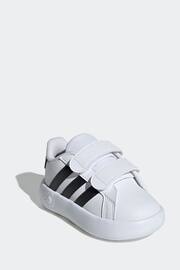 adidas Off White Kids Grand Court 2.0 Shoes - Image 3 of 9