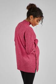 JoJo Maman Bébé Pink Turtle Neck Maternity & Nursing Jumper - Image 2 of 3