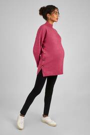 JoJo Maman Bébé Pink Turtle Neck Maternity & Nursing Jumper - Image 3 of 3