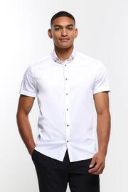 River Island Off white Muscle Fit Shirt - Image 1 of 6
