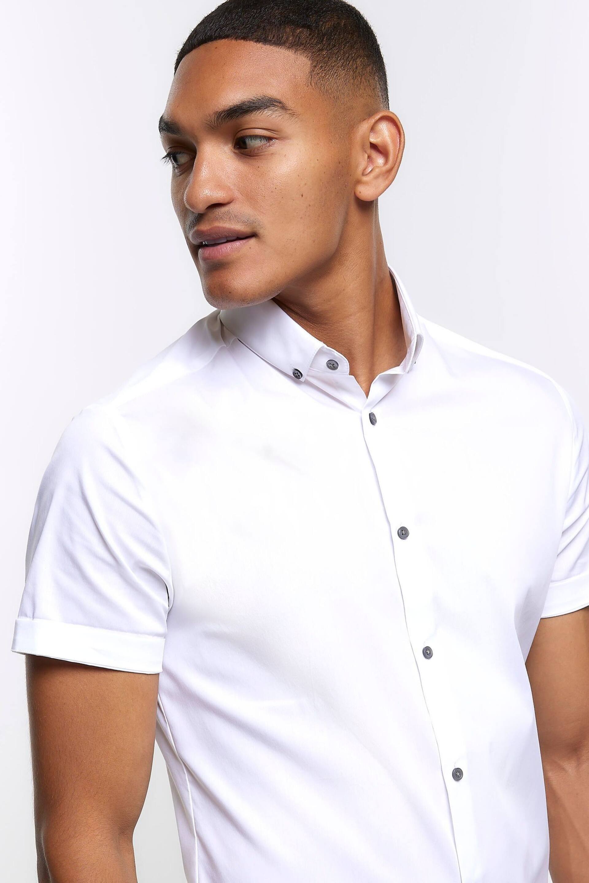 River Island Off white Muscle Fit Shirt - Image 4 of 6