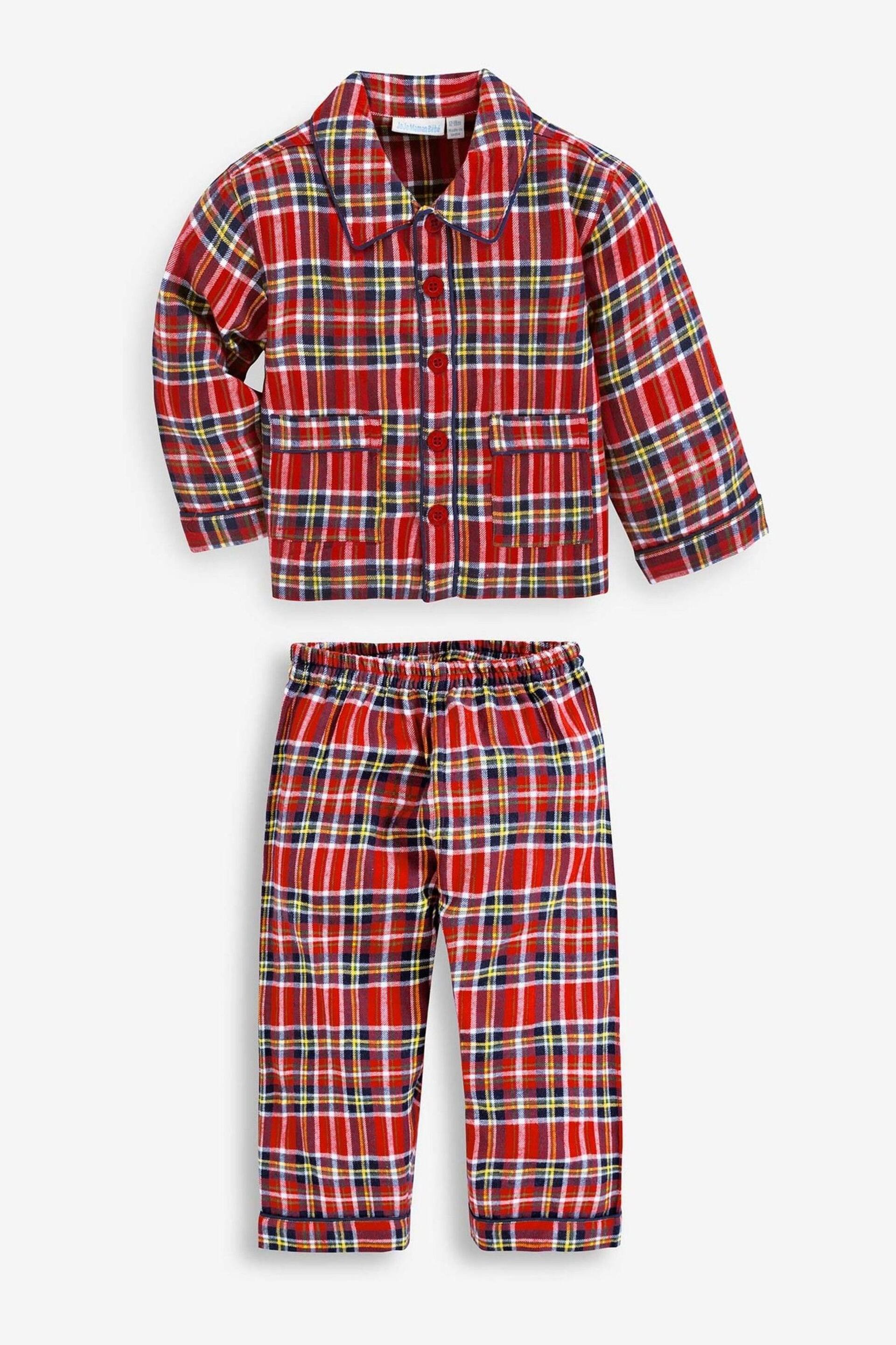 JoJo Maman Bébé Red Classic Tartan Pyjamas - Image 1 of 3