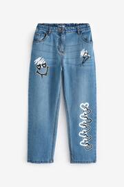 Angel & Rocket Blue Mollie Graffiti Denim Jeans - Image 3 of 3