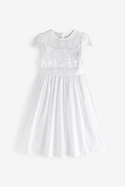 White Lace Bodice Flower Girl Bow Dress (3-16yrs) - Image 5 of 6