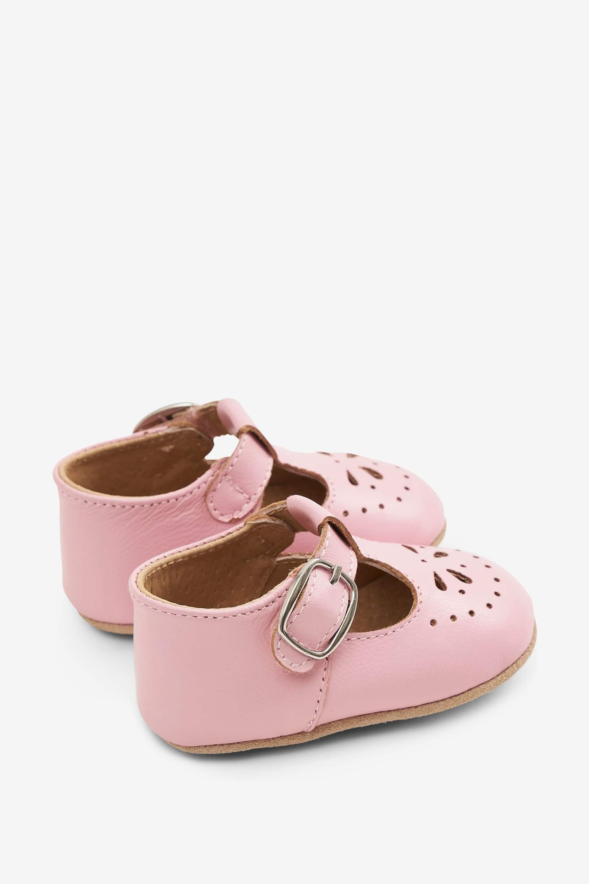 JoJo Maman Bébé Pink Classic Leather Pre-Walker Shoes - Image 2 of 4