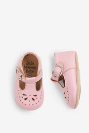 JoJo Maman Bébé Pink Classic Leather Pre-Walker Shoes - Image 3 of 4