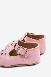 JoJo Maman Bébé Pink Classic Leather Pre-Walker Shoes - Image 4 of 4