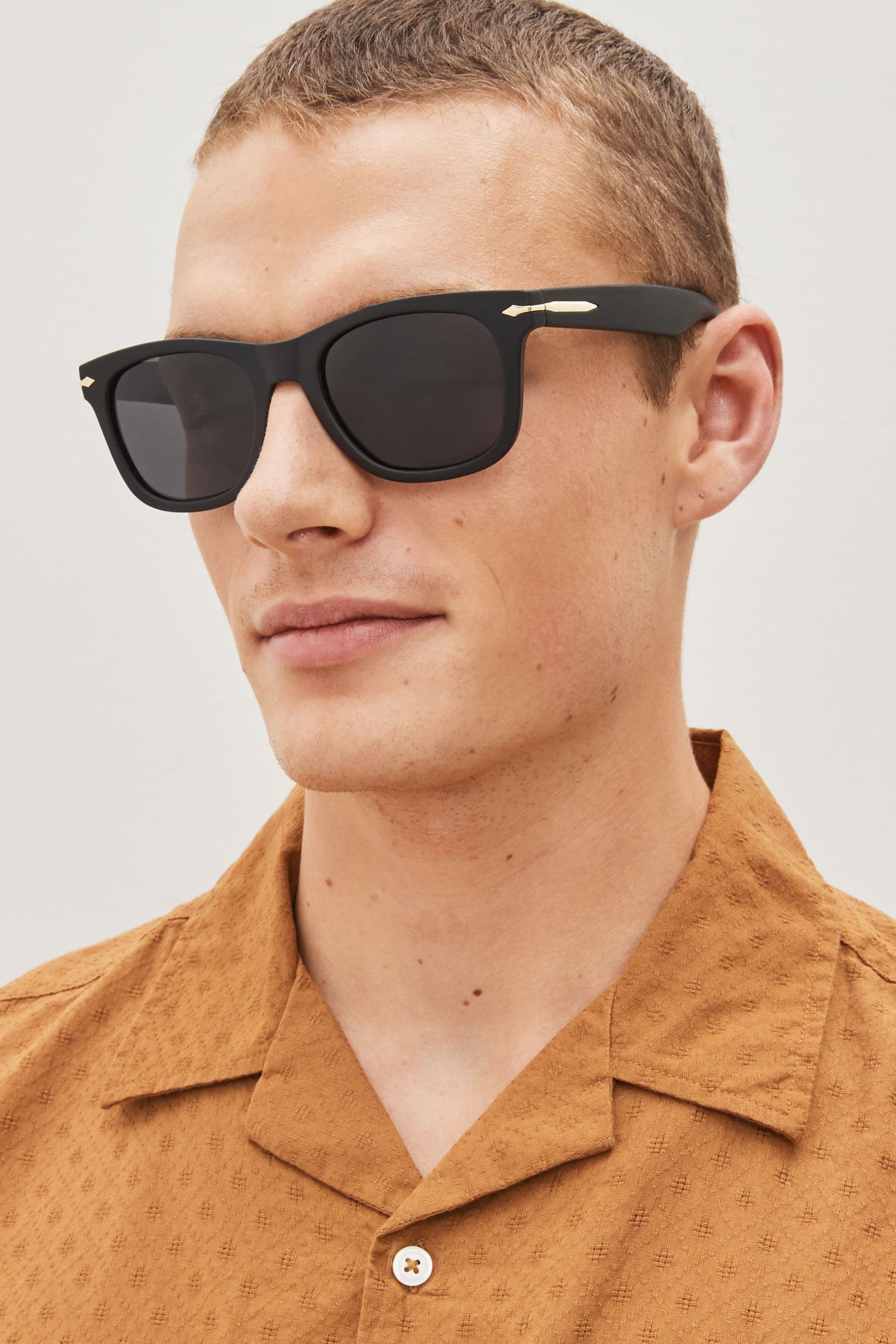 Black Square Polarised Sunglasses - Image 1 of 4