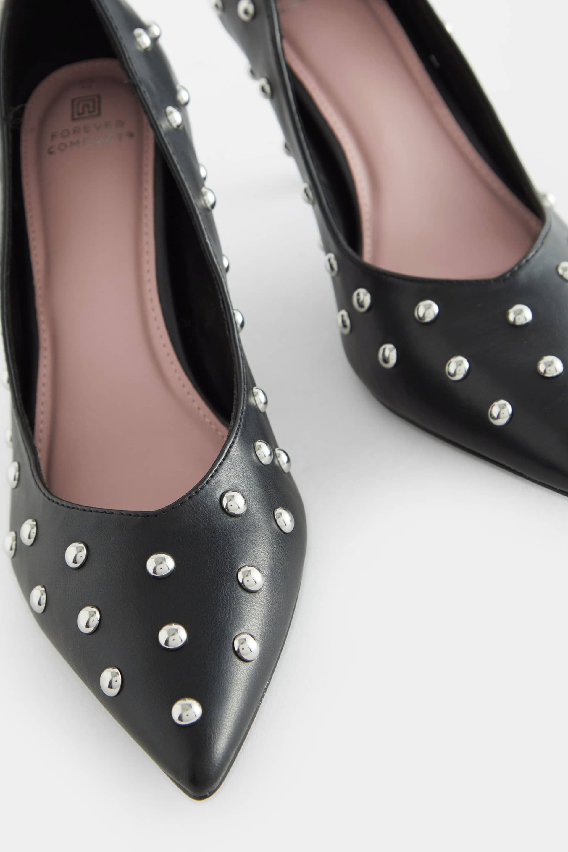 Black Forever Comfort® Studded Court Shoes - Image 8 of 10