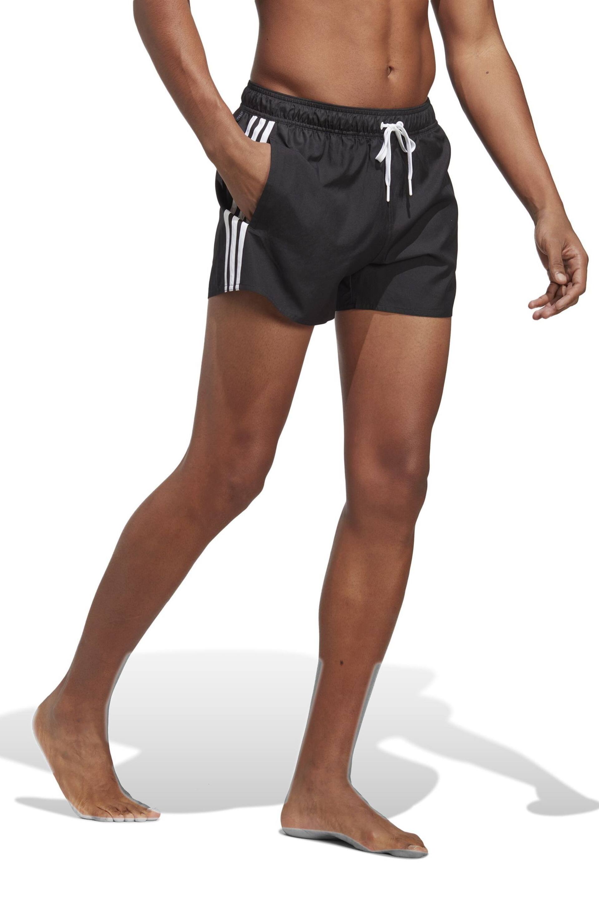 adidas Black Performance 3-Stripes Clx Very-Short-Length Swim Orange Shorts - Image 3 of 6