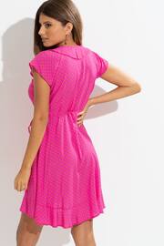 Pour Moi Pink Polka Dot Woven EcoVero Dress - Image 3 of 5