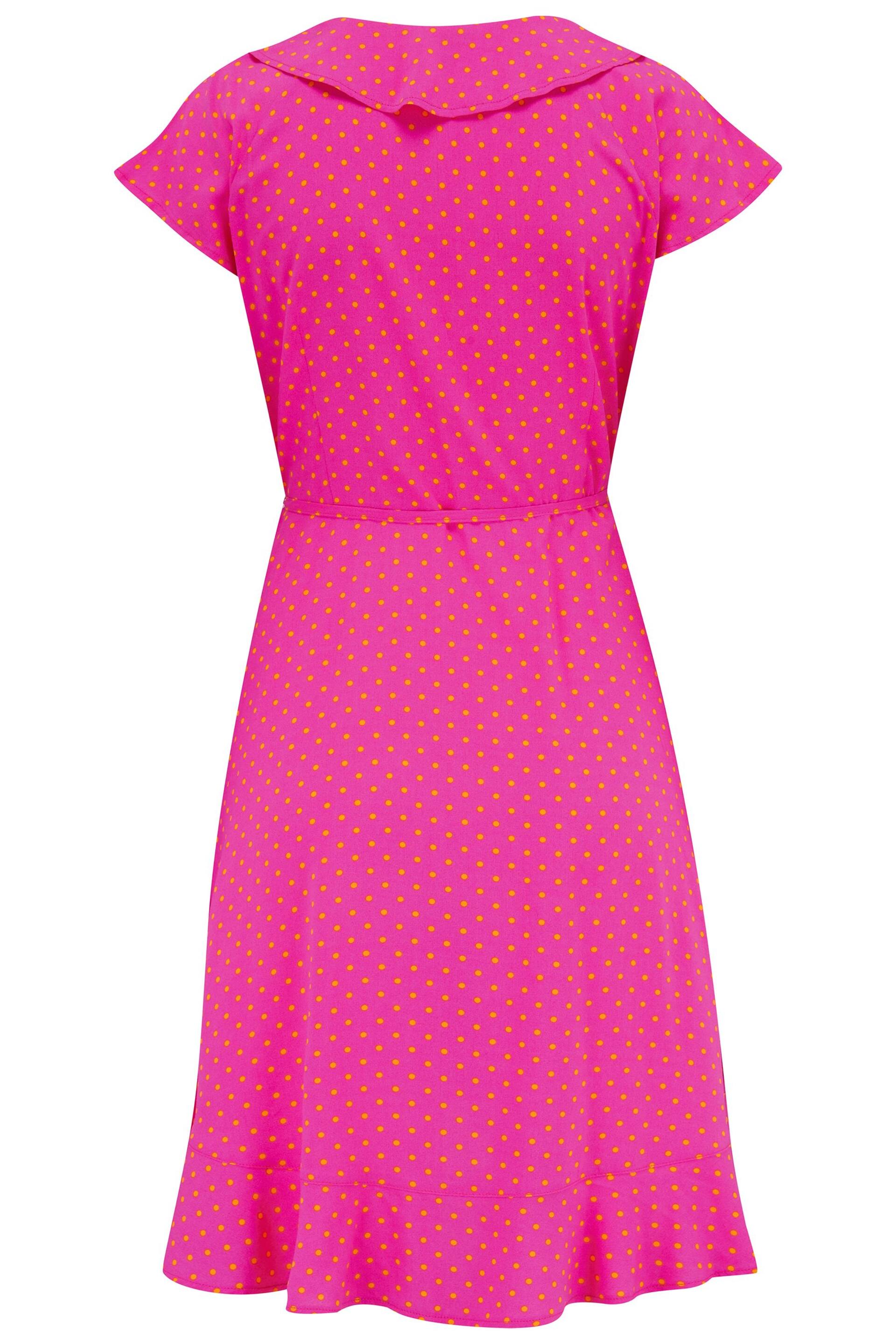 Pour Moi Pink Polka Dot Woven EcoVero Dress - Image 5 of 5