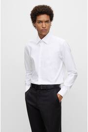 BOSS White Regular Fit Poplin Easy Iron Long Sleeve Shirt - Image 1 of 6