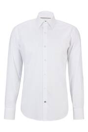BOSS White Regular Fit Poplin Easy Iron Long Sleeve Shirt - Image 6 of 6