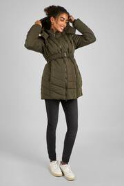 JoJo Maman Bébé Khaki 2-in-1 Maternity Puffer Jacket - Image 1 of 2