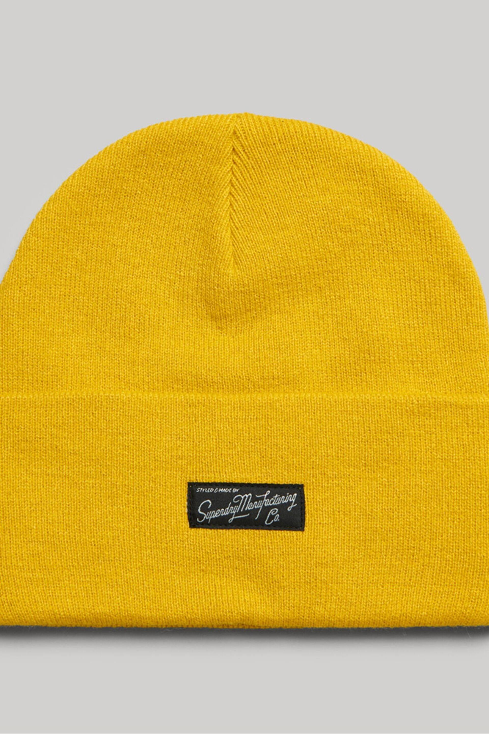 Superdry mustard yellow Essential Logo Bobble hat - Image 1 of 3