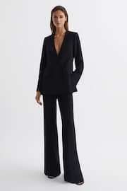 Reiss Black Margeaux Collarless Double Breasted Suit Blazer - Image 3 of 7
