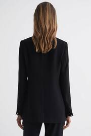 Reiss Black Margeaux Collarless Double Breasted Suit Blazer - Image 5 of 7