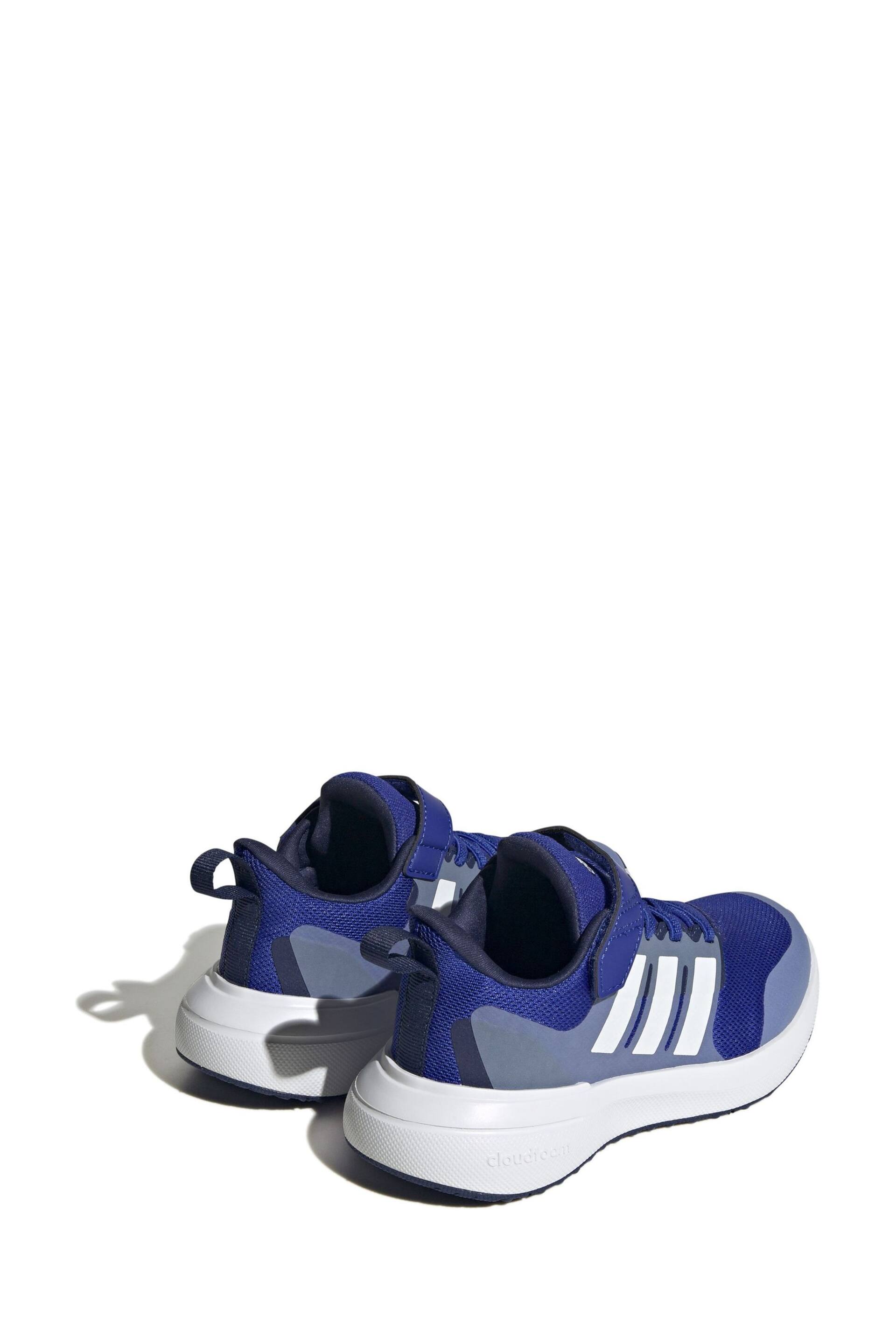 adidas Blue/White Kids Sportswear Fortarun 2.0 Cloudfoam Elastic Lace Top Strap Trainers - Image 4 of 8