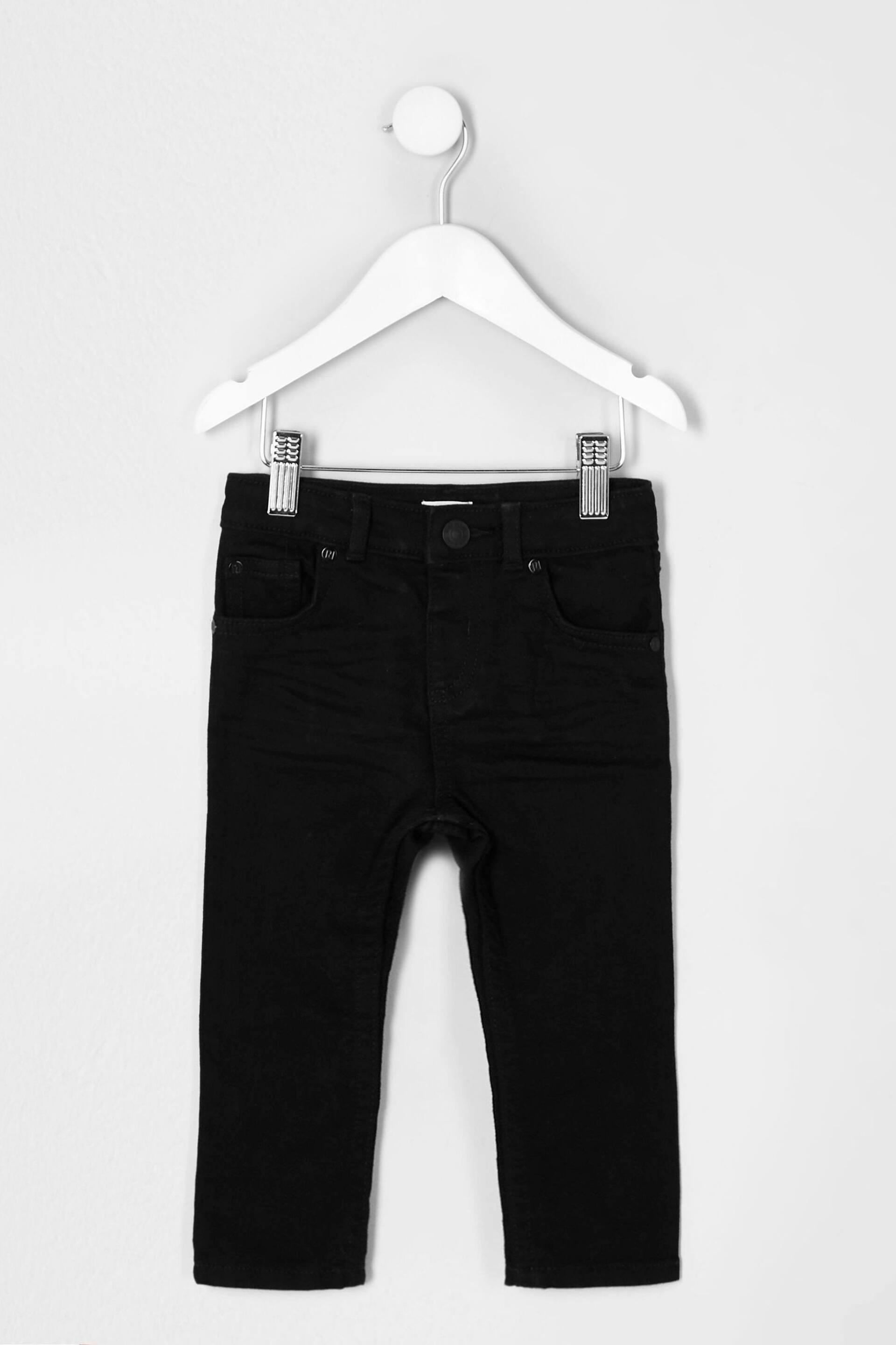 River Island Black Chrome Boys Skinny Jeans - Image 1 of 3