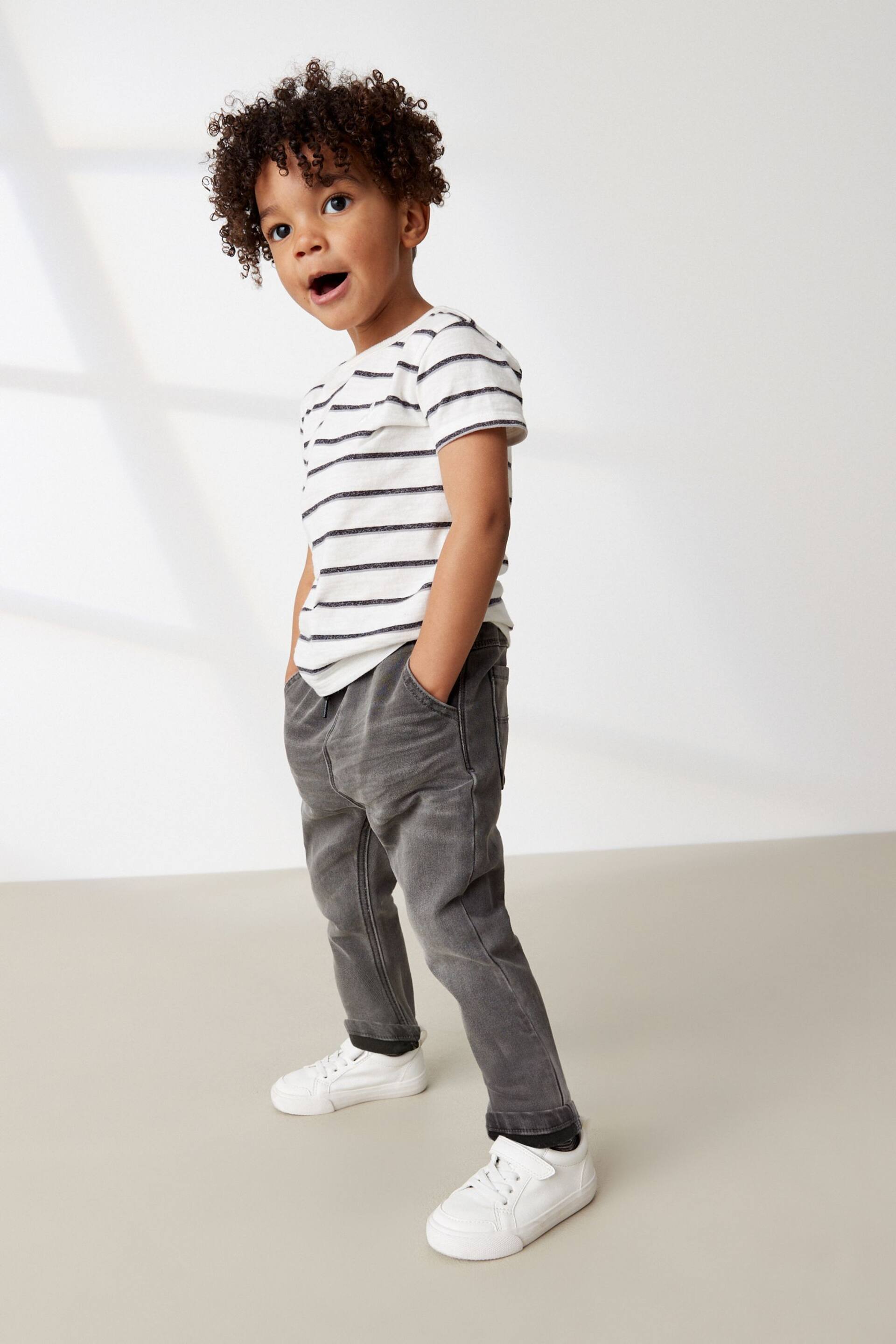Grey Super Soft Pull On Jeans With Stretch (3mths-7yrs) - Image 2 of 6