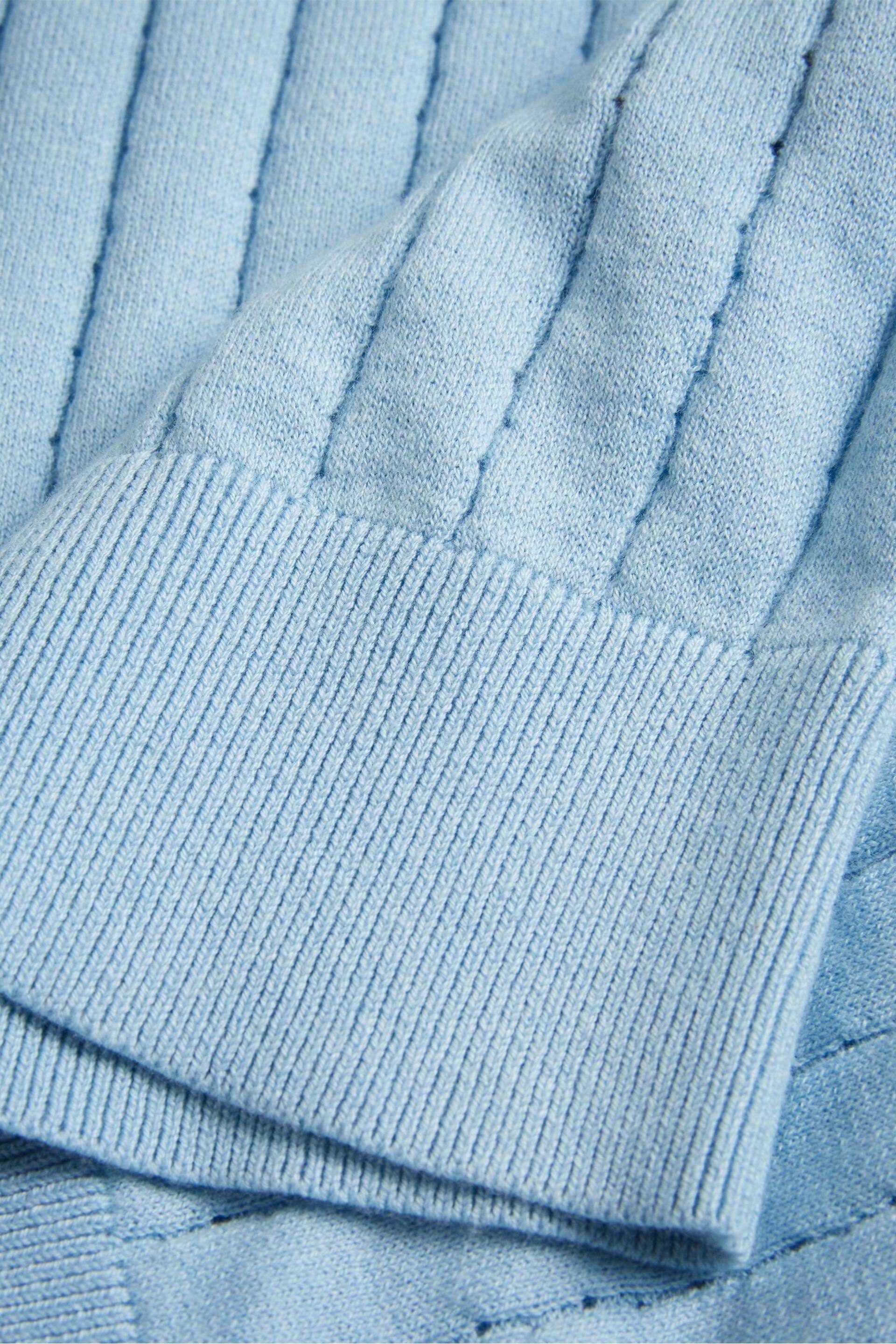 Ted Baker Light Blue Botany Regular Open Collar Polo Shirt - Image 6 of 6