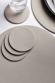 Set of 4 Natural Reversible Faux Leather Placemats and Coasters Set - Image 2 of 4