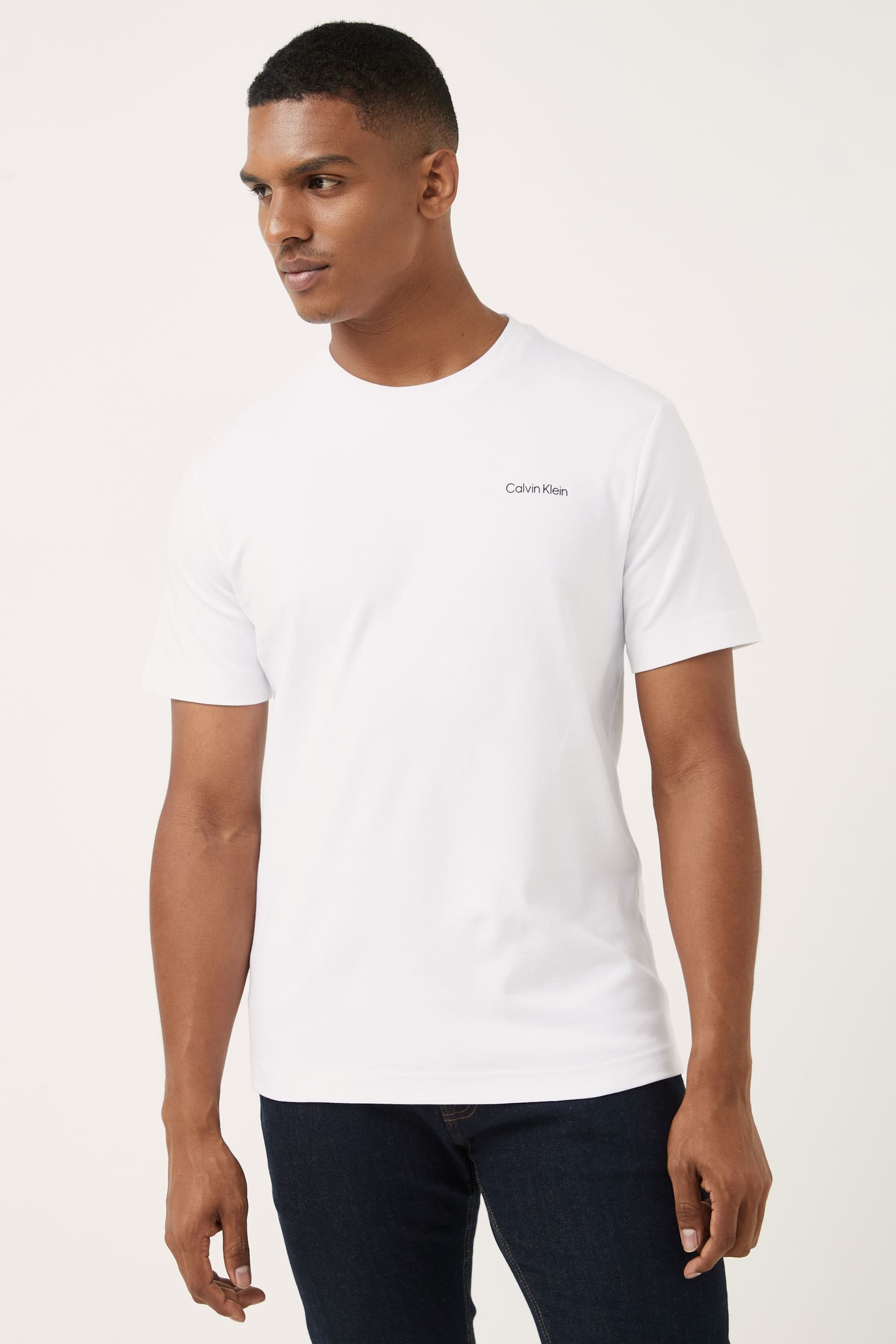 Calvin Klein White Interlock Logo T-Shirt - Image 1 of 5