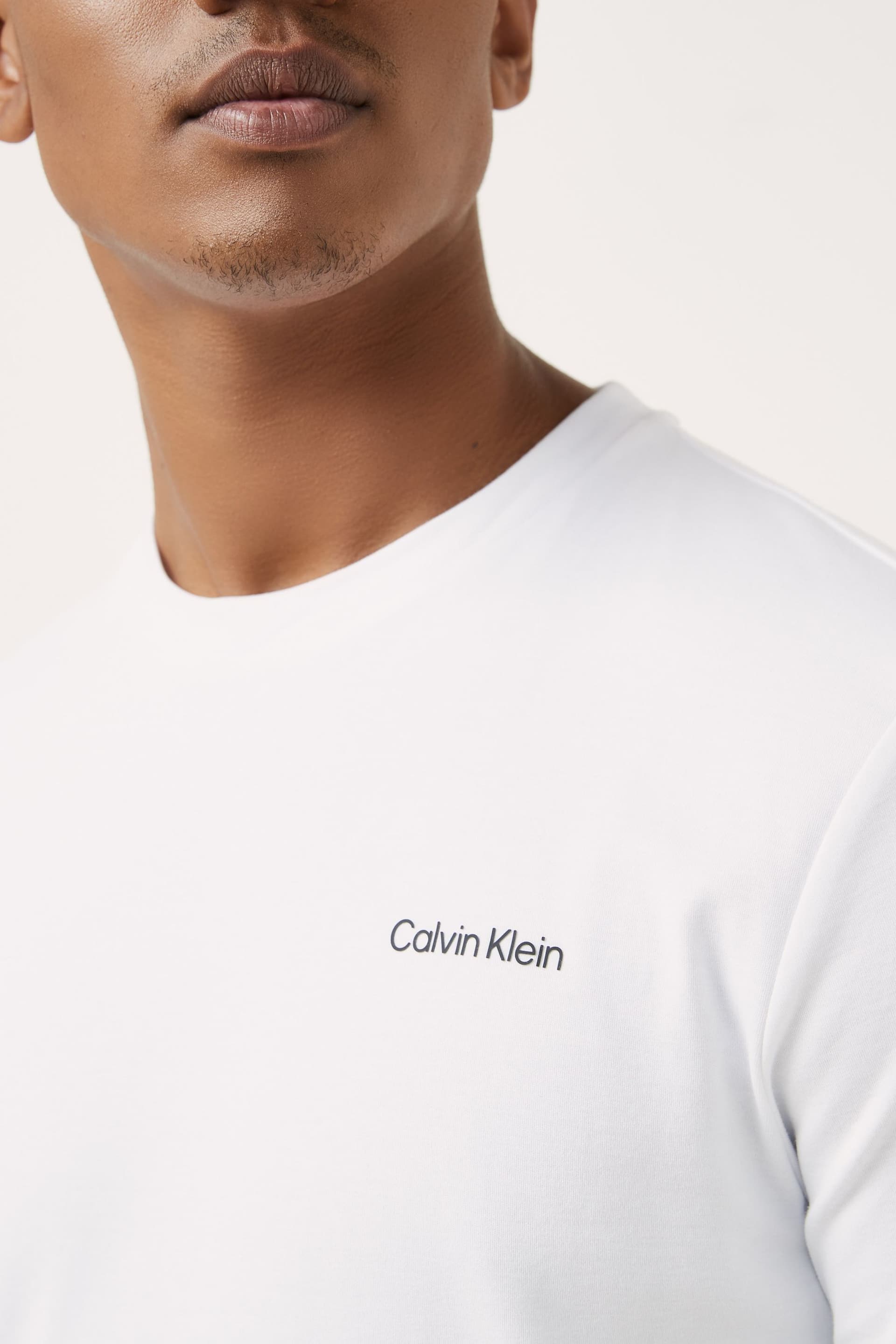 Calvin Klein White Interlock Logo T-Shirt - Image 3 of 5