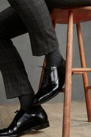 Black Signature Leather Sole Oxford Toe Cap Shoes - Image 3 of 8