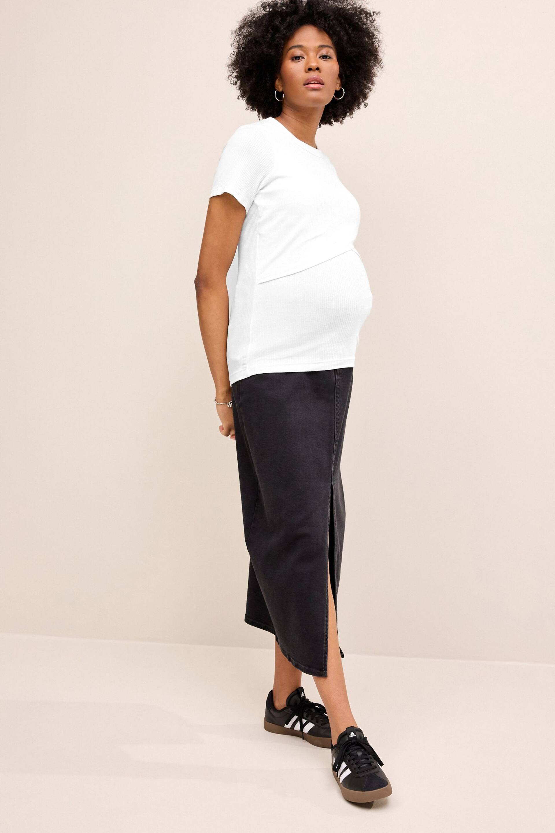 White Maternity Nursing T-Shirt - Image 2 of 8