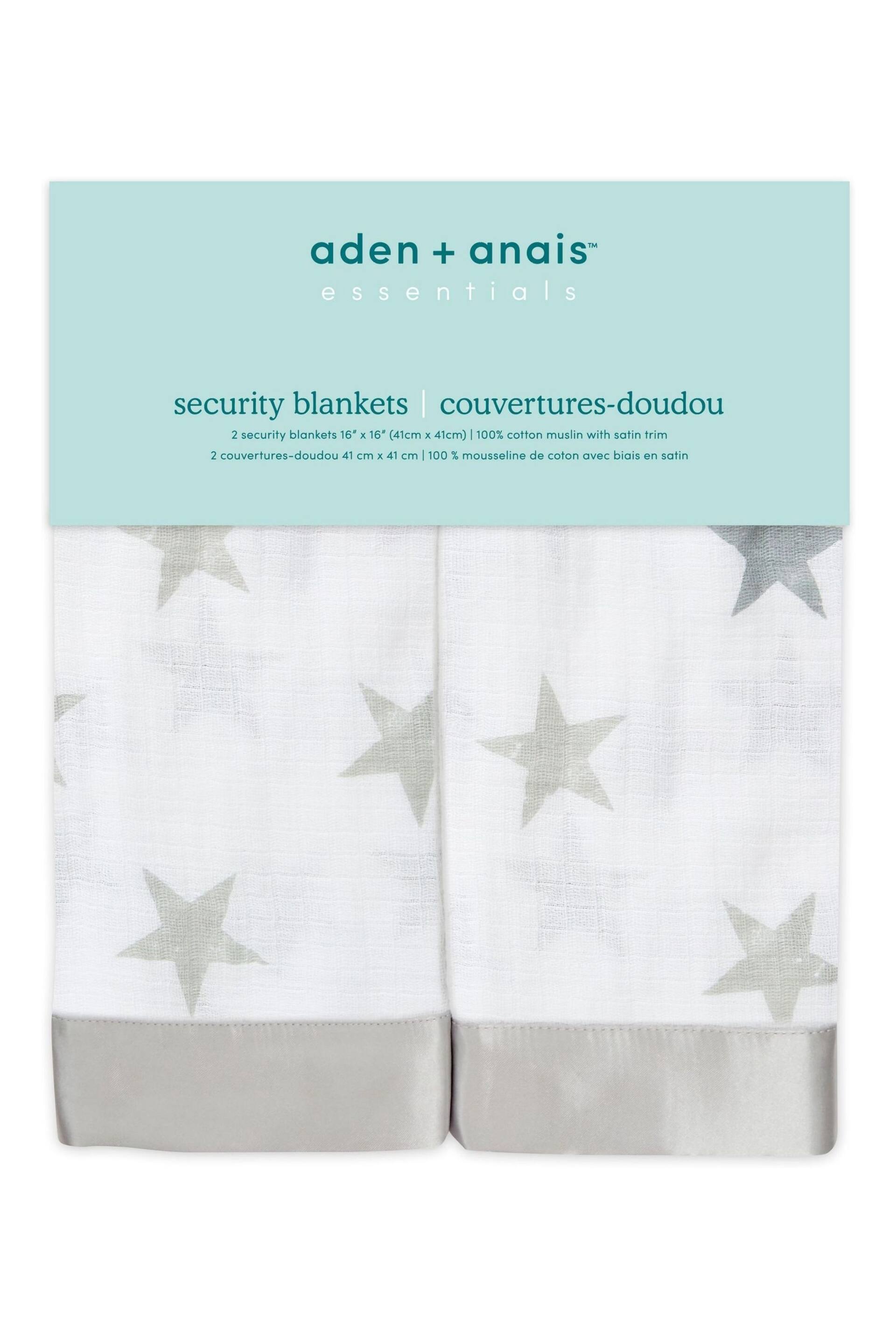 aden + anais Grey essentials Muslin Comforter Security Blankets 2 Pack Grey - Image 2 of 3